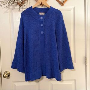 TanJay Royal Blue Knit Sweater with Button Detail
